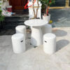 Bộ bàn ghế bê tông mài hình tròn ngồi uống nước BG-003