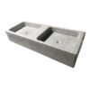 Mẫu lavabo bê tông mài 2 ngăn hình chữ nhật LV-023