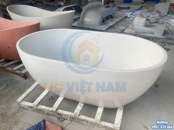 Bông tắm bê tông mài hình bầu dục đẹp giá rẻ BT-022