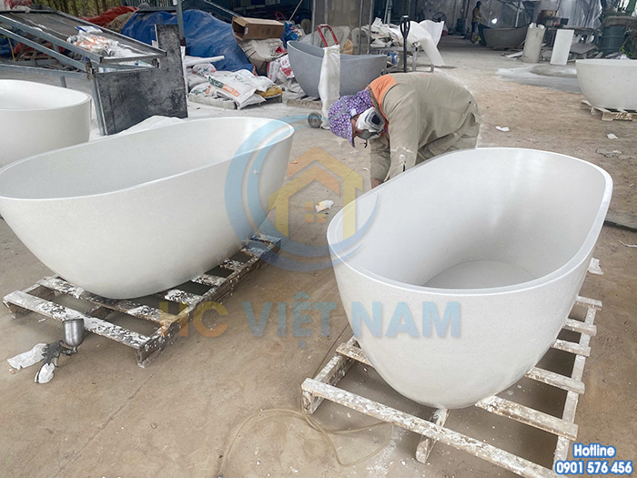 Bông tắm bê tông mài hình bầu dục đẹp giá rẻ BT-022