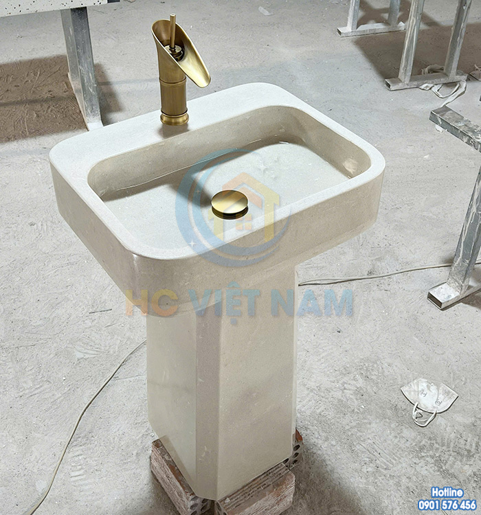 Chậu rửa lavabo bê tông kiểu đứng đẹp giá rẻ LV-025