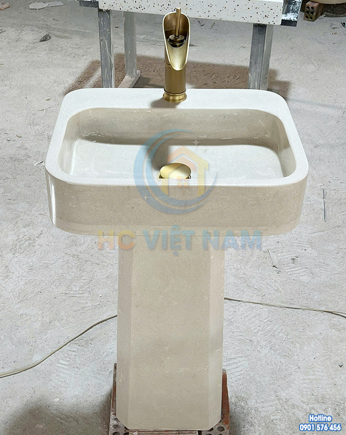 Chậu rửa lavabo bê tông kiểu đứng đẹp giá rẻ LV-025